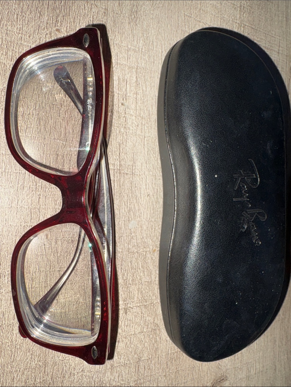Ray-Ban Women’s Dark Burgundy Rectangular Eyeglass Frames